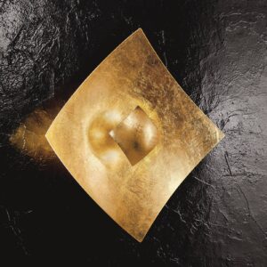 Nástěnné světlo Quadrangolo lístkové zlato 18x18cm